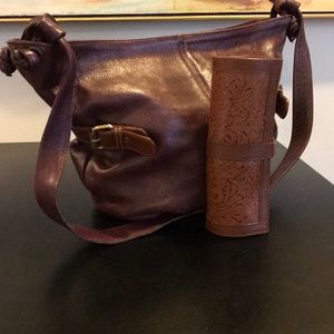Large leather bag and matching wallet